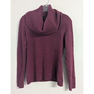 Prague Contemporary Cashmere Women's Cowl Neck Sweater Medium Cranberry
